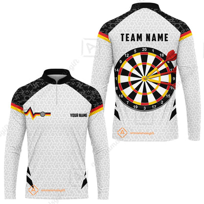 Custom Germany Darts Quarter-Zip Polo Shirt, Personalized Darts For Team Quarter-Zip Polo Shirt