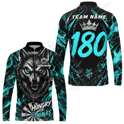 Custom Darts Jersey Polo Shirt, Wolf 180, Custom Dart Jersey Team Shirt For Players With Name & Team Name
