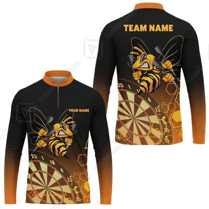 Personalized Darts Men Polo Shirt, Darts And Bee Customized Polo Shirt, Perfect Outfits For Darts Players, Darts Team