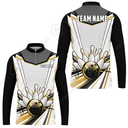 Customized Golden Cyber Strike Bowling Jersey, Custom Name And Team Name For Bowlers