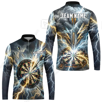 Custom Darts Team Jersey, Personalized Lightning Darts Polo Shirt For Players With Name & Team Name