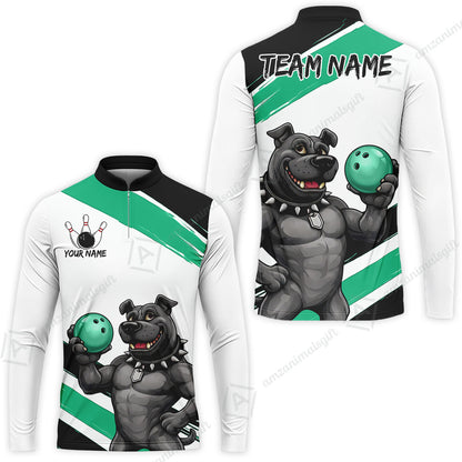 Custom Bowling Jersey Polo Shirt, Badass Dog Bowling Custom Bowling Jersey Team Shirt For Players With Name & Team Name