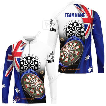 Personalized Darts Men Polo Shirt - Custom Name & Team Name Australia Flag Darts Polo Shirt For Men, Darts Team, Darts Lover