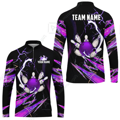 Custom Bowling Jersey Polo Shirt, Electric Strike & Neon Plasma, Custom Bowling Jersey Team Shirt For Players With Name & Team Name