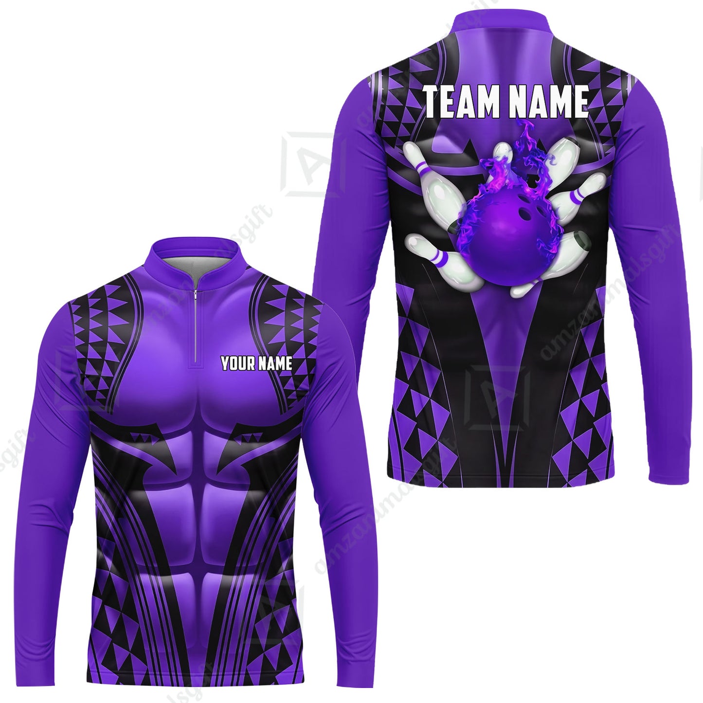 Custom Bowling Jersey Polo Shirt, Polynesian Strike, Custom Bowling Jersey Team Shirt For Players With Name & Team Name