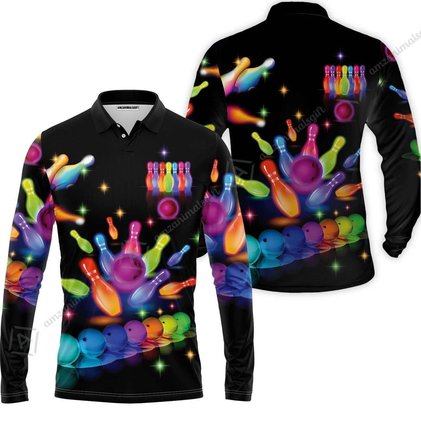 Bowling Jersey, Colorful Bowling Shirt For Women And Men, Bowling Team Players Bowling Jersey