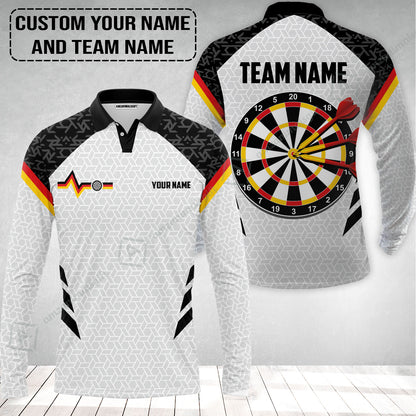 Custom Germany Darts Long Polo Shirt, Personalized Darts For Team Long Polo Shirt