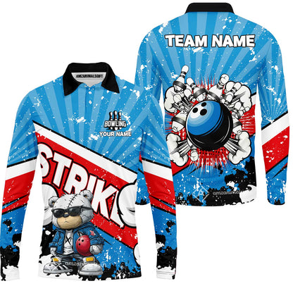 Customized Unisex Polo Shirt, Bowling Hip Hop Cartoon Design, Uniform Bowling - Personalized Name And Team Name