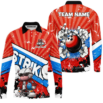 Customized Unisex Polo Shirt, Bowling Hip Hop Cartoon Design, Uniform Bowling - Personalized Name And Team Name