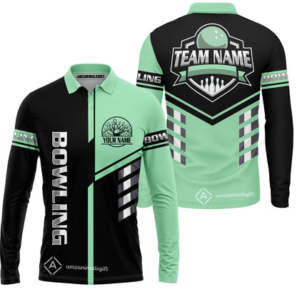 Custom Bowling Team Shirt – Modern Split Design Multicolor Option Personalized Jersey Bowling Uniform For League Players