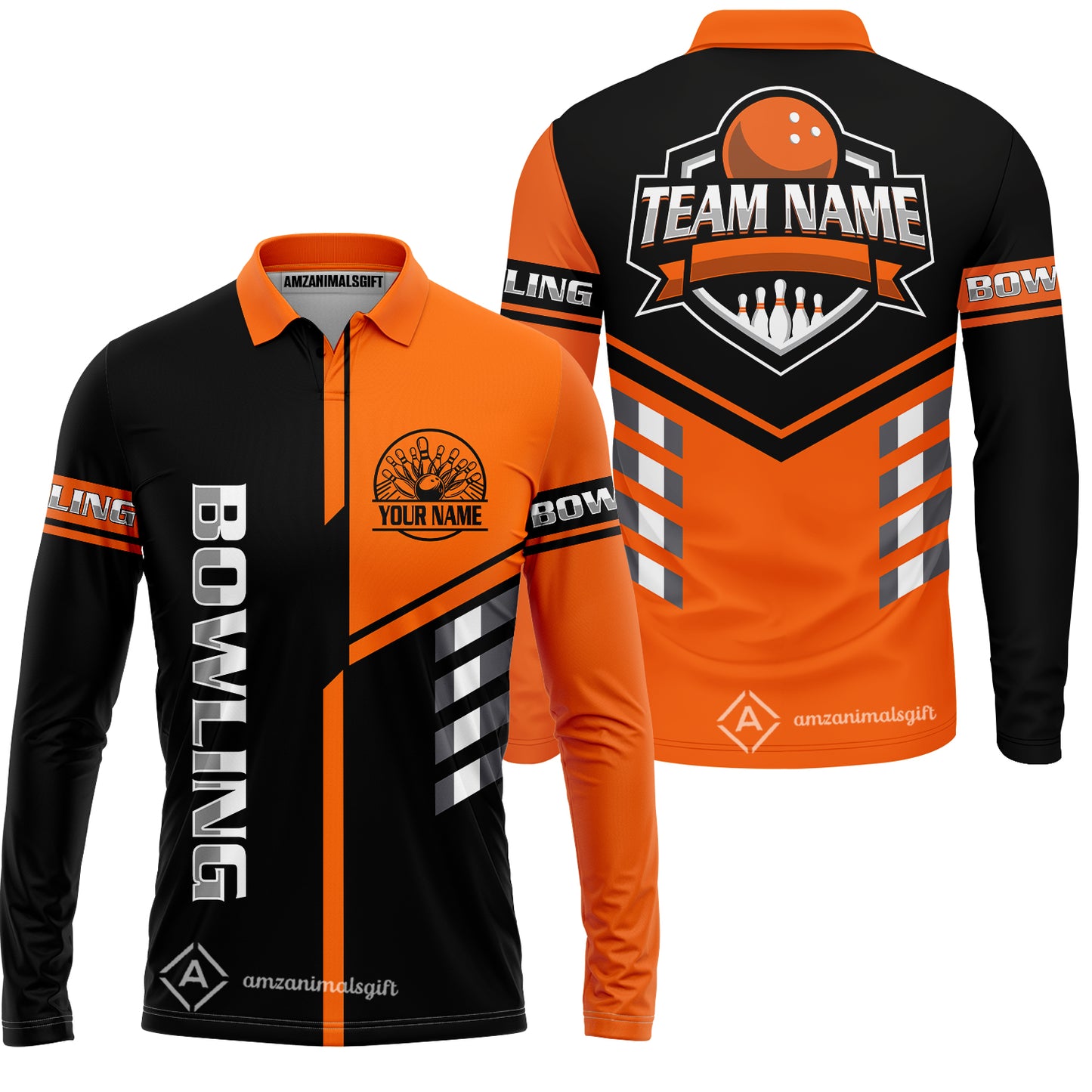 Custom Bowling Team Shirt – Modern Split Design Multicolor Option Personalized Jersey Bowling Uniform For League Players