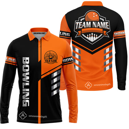 Custom Bowling Team Shirt – Modern Split Design Multicolor Option Personalized Jersey Bowling Uniform For League Players