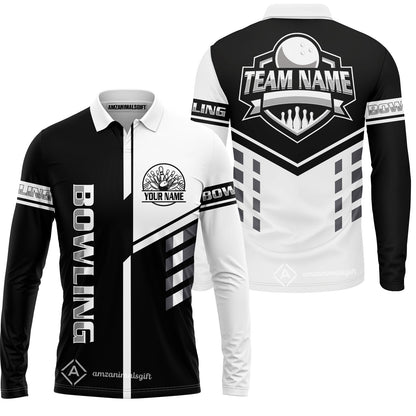 Custom Bowling Team Shirt – Modern Split Design Multicolor Option Personalized Jersey Bowling Uniform For League Players