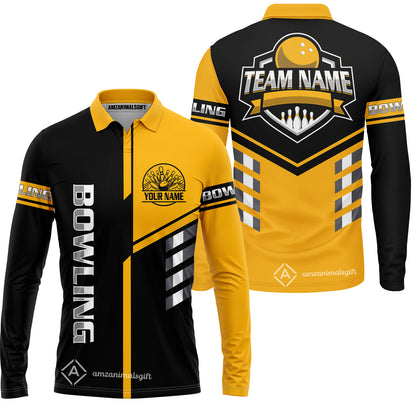 Custom Bowling Team Shirt – Modern Split Design Multicolor Option Personalized Jersey Bowling Uniform For League Players