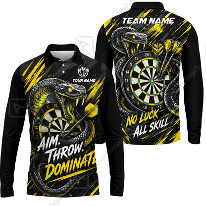 Customized Darts Team Jersey, Personalized Snake Darts Abstract Background Polo Shirt For Players With Name & Team Name