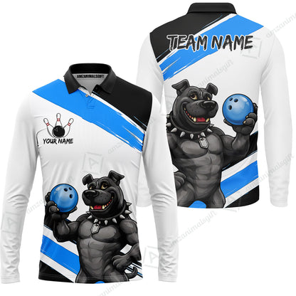 Custom Bowling Jersey Polo Shirt, Badass Dog Bowling Custom Bowling Jersey Team Shirt For Players With Name & Team Name