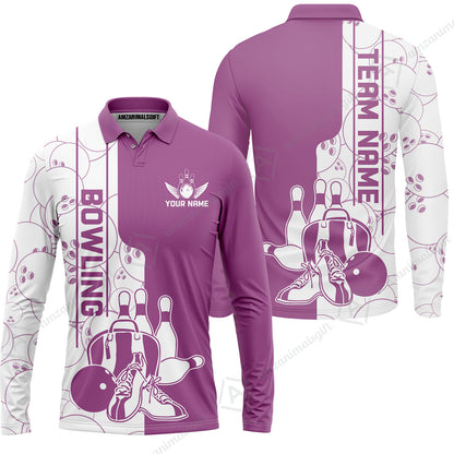 Custom Bowling Team Jersey Bowling Shoes Polo Shirts, Bowling Team Uniforms, Personalized Name And Team Name