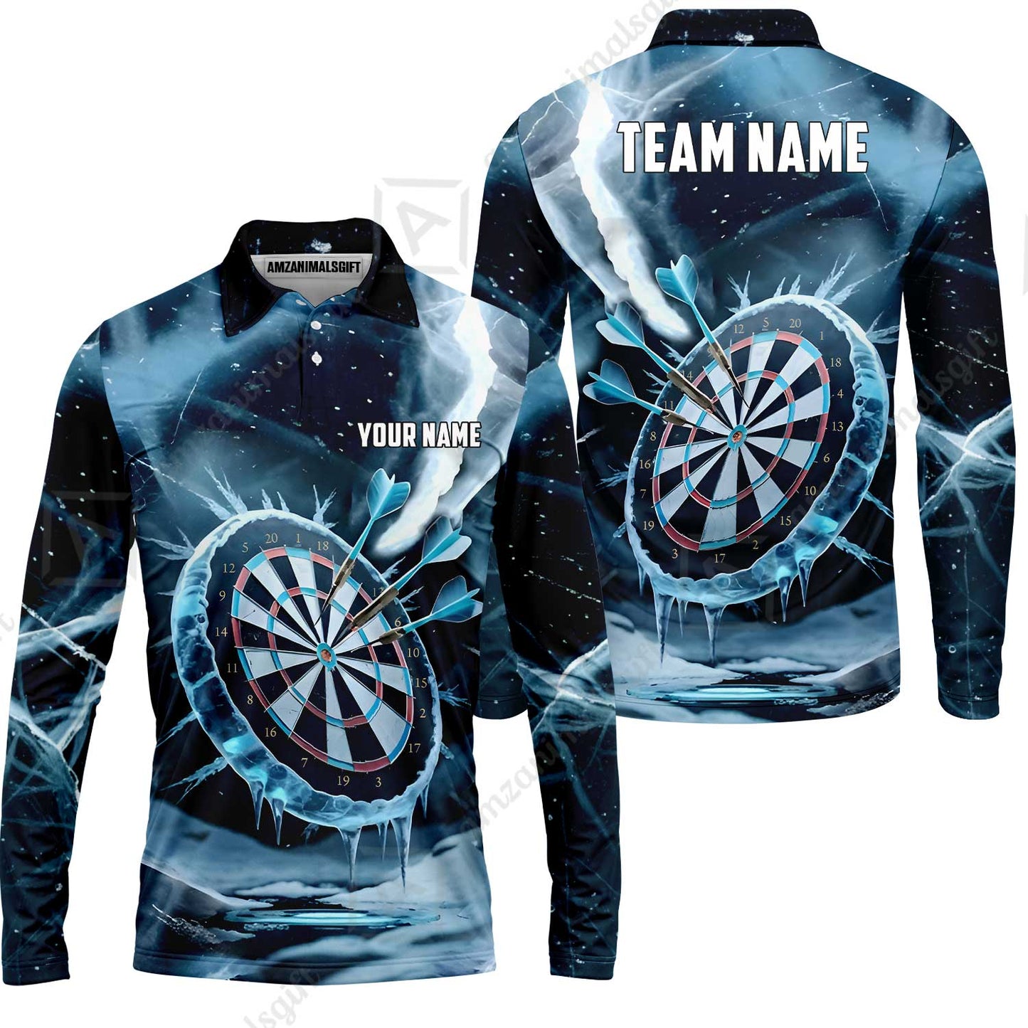 Custom Darts Team Jersey, Personalized Ice Strike Darts Polo Shirt For Players With Name & Team Name