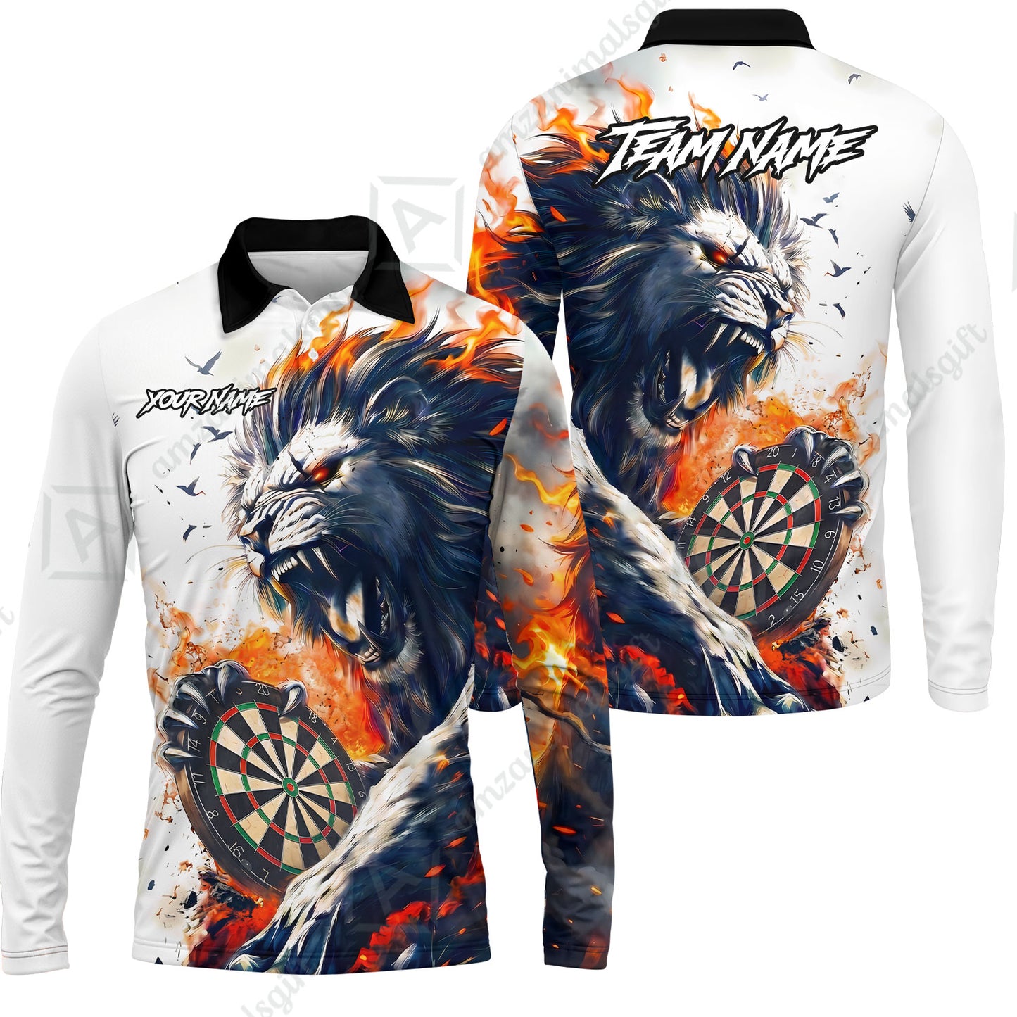 Customized Lion Fire Lava Darts Jersey, Personalized Name And Team Name For Dart Players