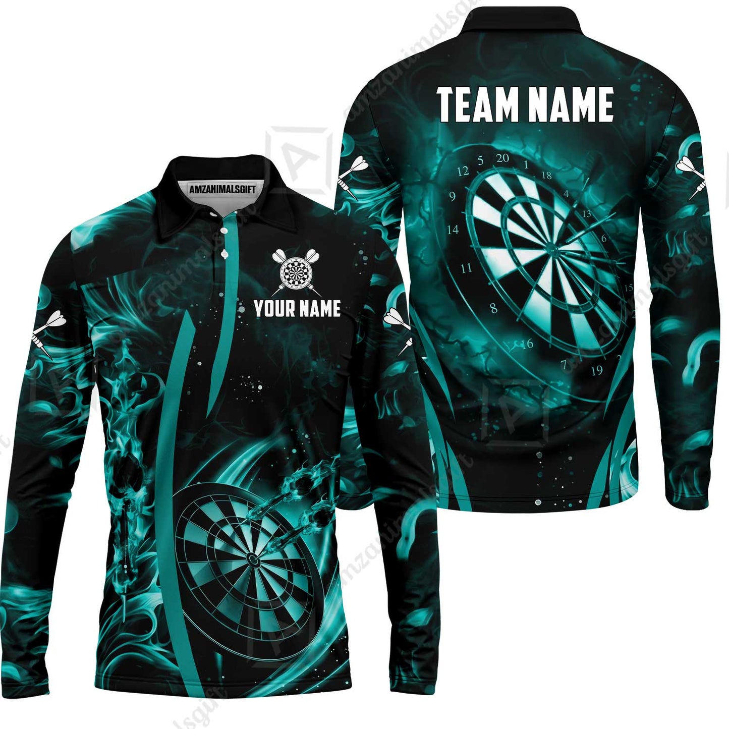 Custom Darts Jersey Polo Shirt, Vibrant Neon Darts, Custom Dart Jersey Team Shirt For Players With Name & Team Name