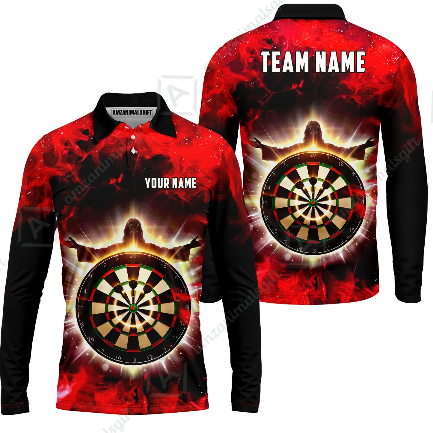 Custom Darts Team Jersey, Personalized Heavenly Strike Dart Polo Shirt For Players With Name & Team Name