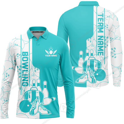 Custom Bowling Team Jersey Bowling Shoes Polo Shirts, Bowling Team Uniforms, Personalized Name And Team Name