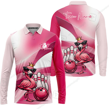 Custom Women Jersey Shirt, Pink Diva Flamingo Bowling, Custom Bowling Jersey Team Shirt For Players With Name & Team Name