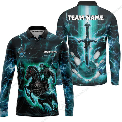 Custom Bowling Jersey Polo Shirt, Dark Knight Bowling, Custom Bowling Jersey Team Shirt For Players With Name & Team Name