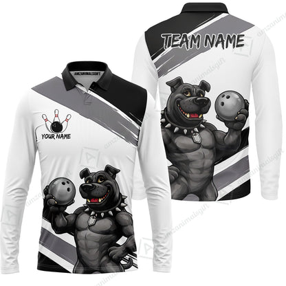 Custom Bowling Jersey Polo Shirt, Badass Dog Bowling Custom Bowling Jersey Team Shirt For Players With Name & Team Name