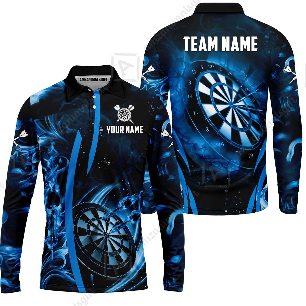 Custom Darts Jersey Polo Shirt, Vibrant Neon Darts, Custom Dart Jersey Team Shirt For Players With Name & Team Name