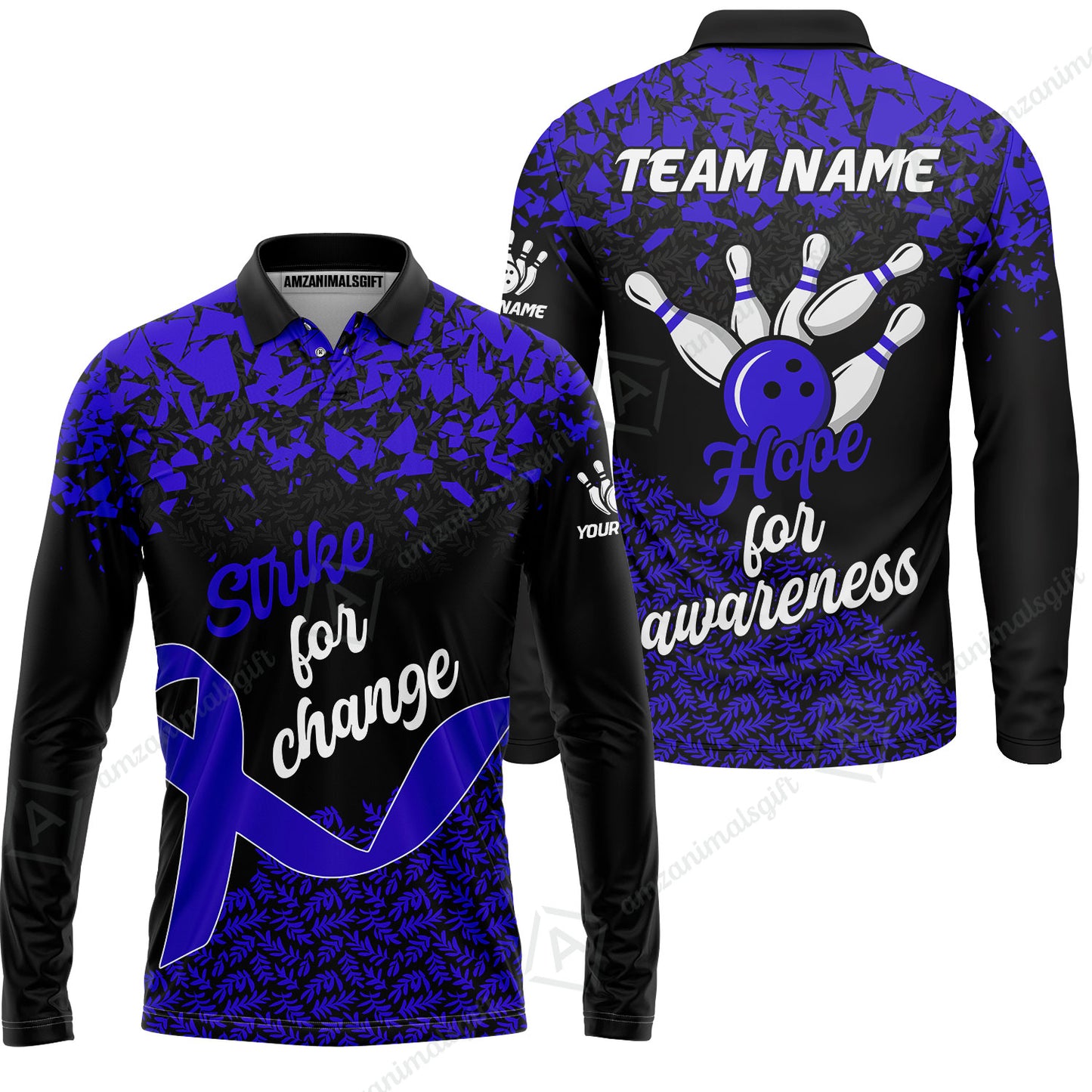 Custom Bowling Jersey Uniform Shirt, Bowling Strike For Change Team Shirt For Players With Name & Team Name