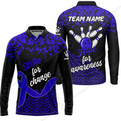 Custom Bowling Jersey Uniform Shirt, Bowling Strike For Change Team Shirt For Players With Name & Team Name