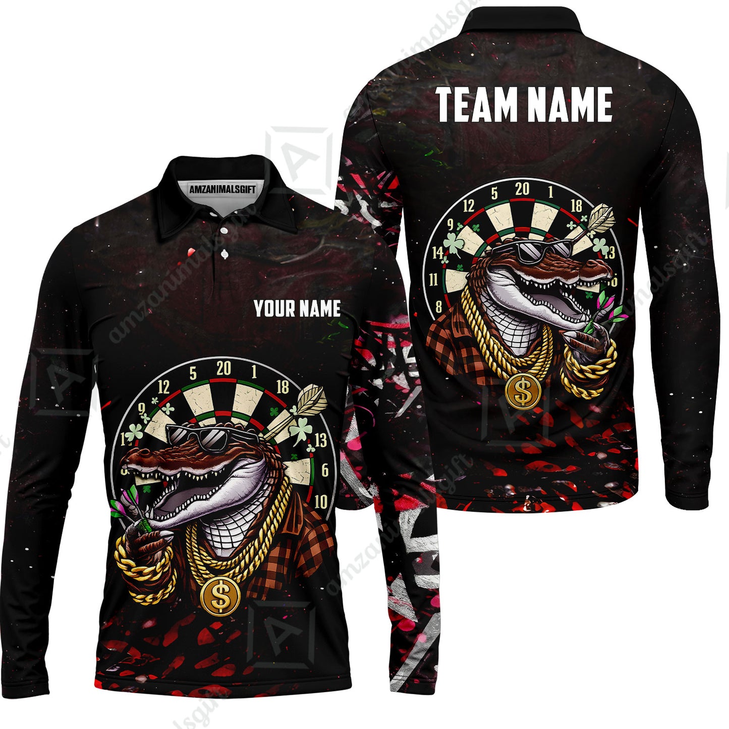 Custom Darts Team Jersey, Personalized Alligator Dart Jersey Shirt For Players With Name & Team Name