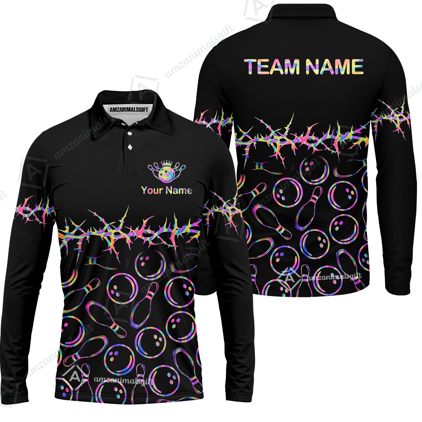 Long Sleeve Polo Shirt||Colorful