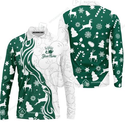 Long Sleeve Polo Shirt||Green
