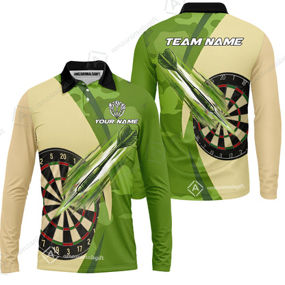 Long Sleeve Polo Shirt||Green