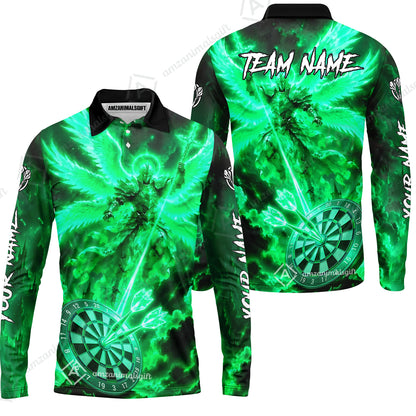 Long Sleeve Polo Shirt||Green