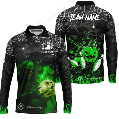 Long Sleeve Polo Shirt||Green