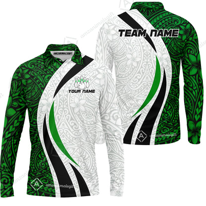 Long Sleeve Polo Shirt||Green