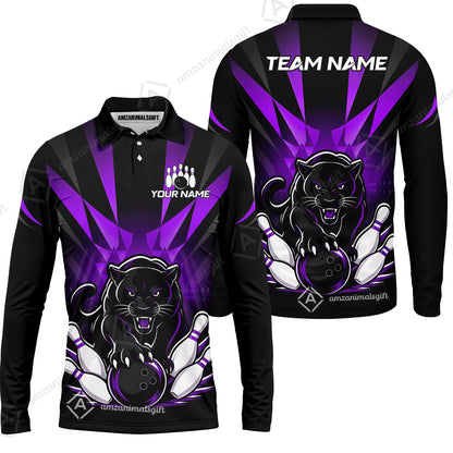 Long Sleeve Polo Shirt||Purple