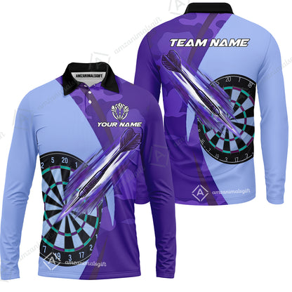 Long Sleeve Polo Shirt||Purple