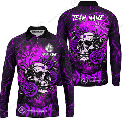 Long Sleeve Polo Shirt||Purple