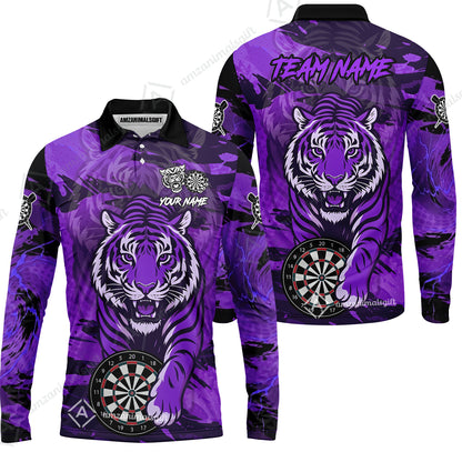 Long Sleeve Polo Shirt||Purple