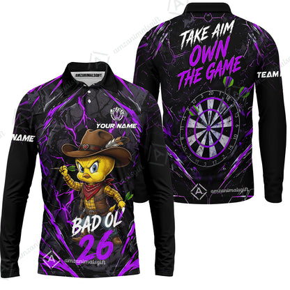 Long Sleeve Polo Shirt||Purple