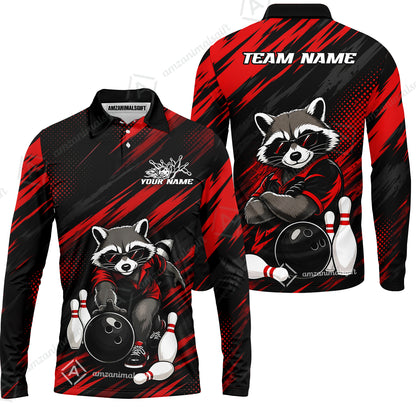 Long Sleeve Polo Shirt||Red