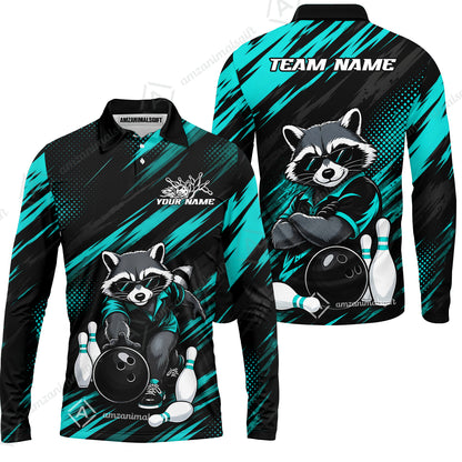 Long Sleeve Polo Shirt||Turquoise