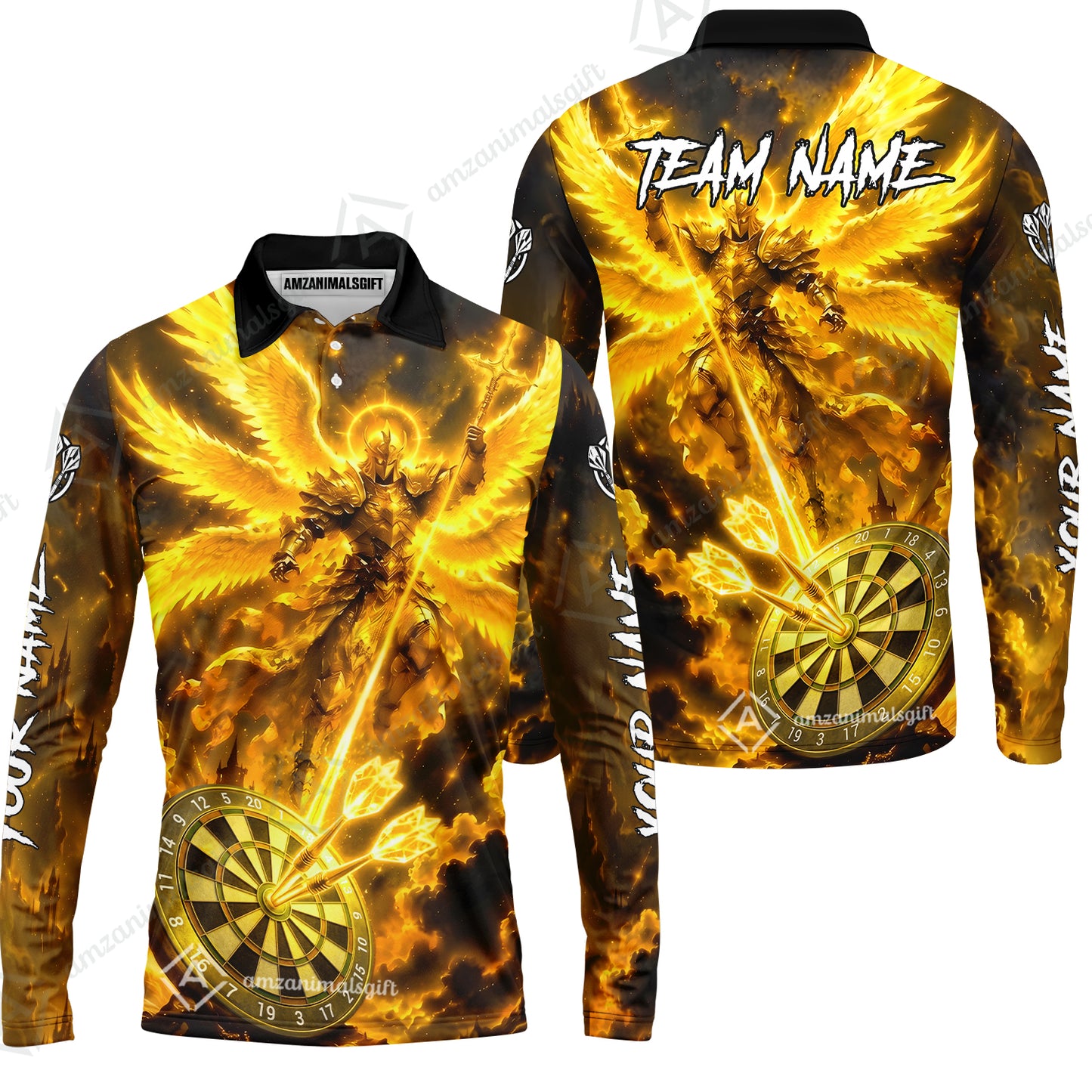 Long Sleeve Polo Shirt||Yellow