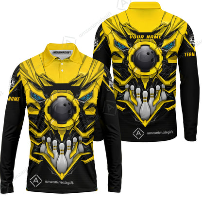Long Sleeve Polo Shirt||Yellow
