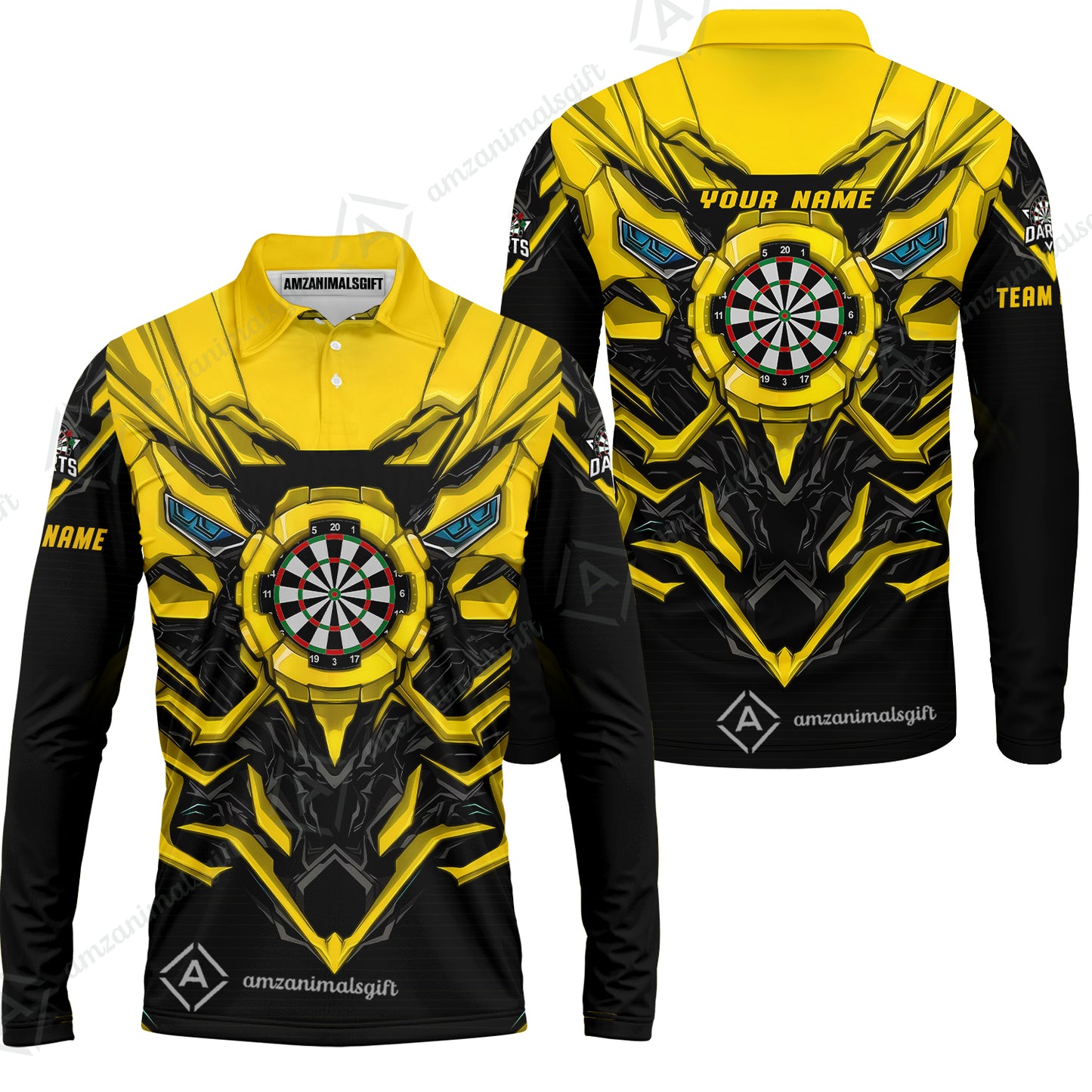 Long Sleeve Polo Shirt||Yellow
