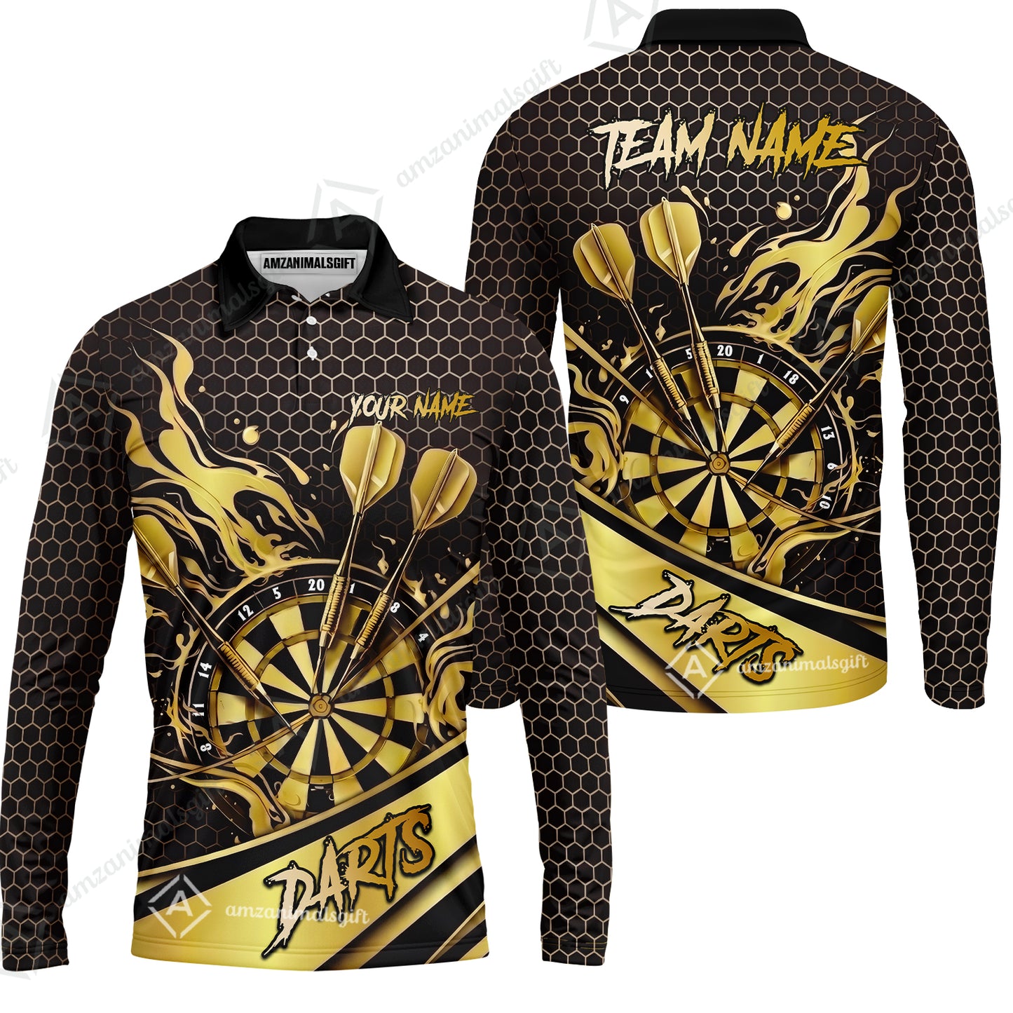 Long Sleeve Polo Shirt||Yellow